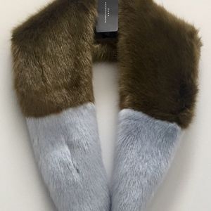 NEW ZARA FAUX FUR STOLE SCARF SHAWL WRAP COLLAR